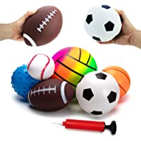 BACIVIC 6 unidades de pelotas blandas para niños- pelota de juguete para bebés- baloncesto- fútbol- tenis- alivio del…